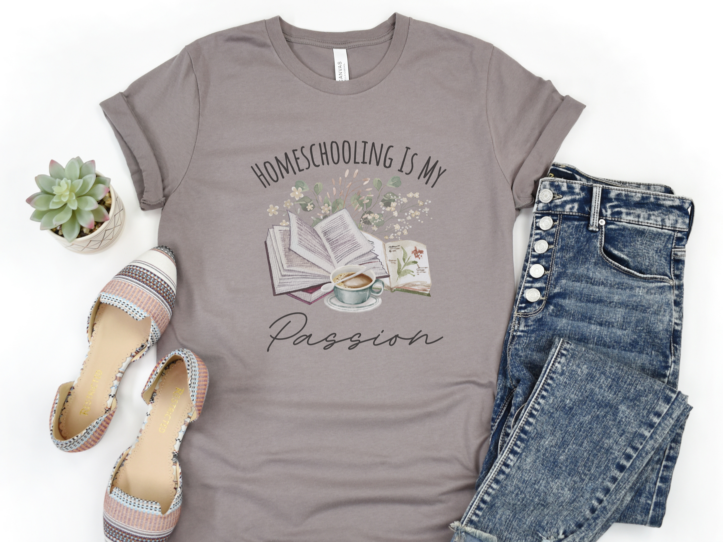 Homeschool Mom Shirt | "Homeschooling Is My Passion" Tee-Pebble