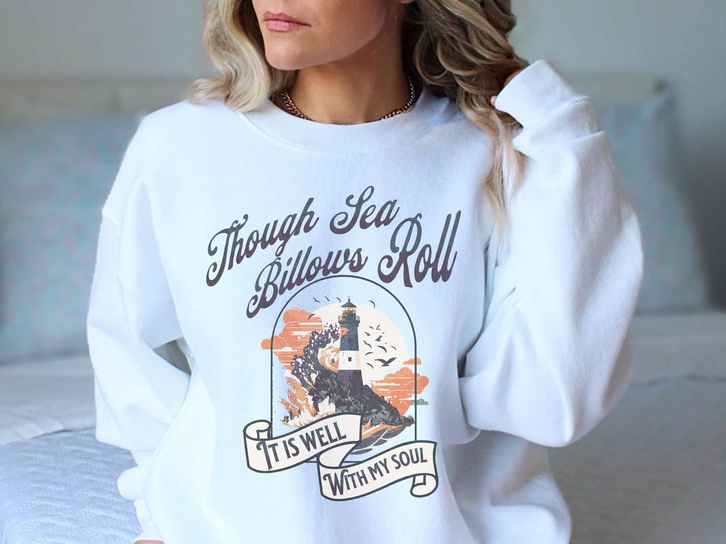 Christian Shirt | "It Is Well With My Soul" Sweatshirt-white