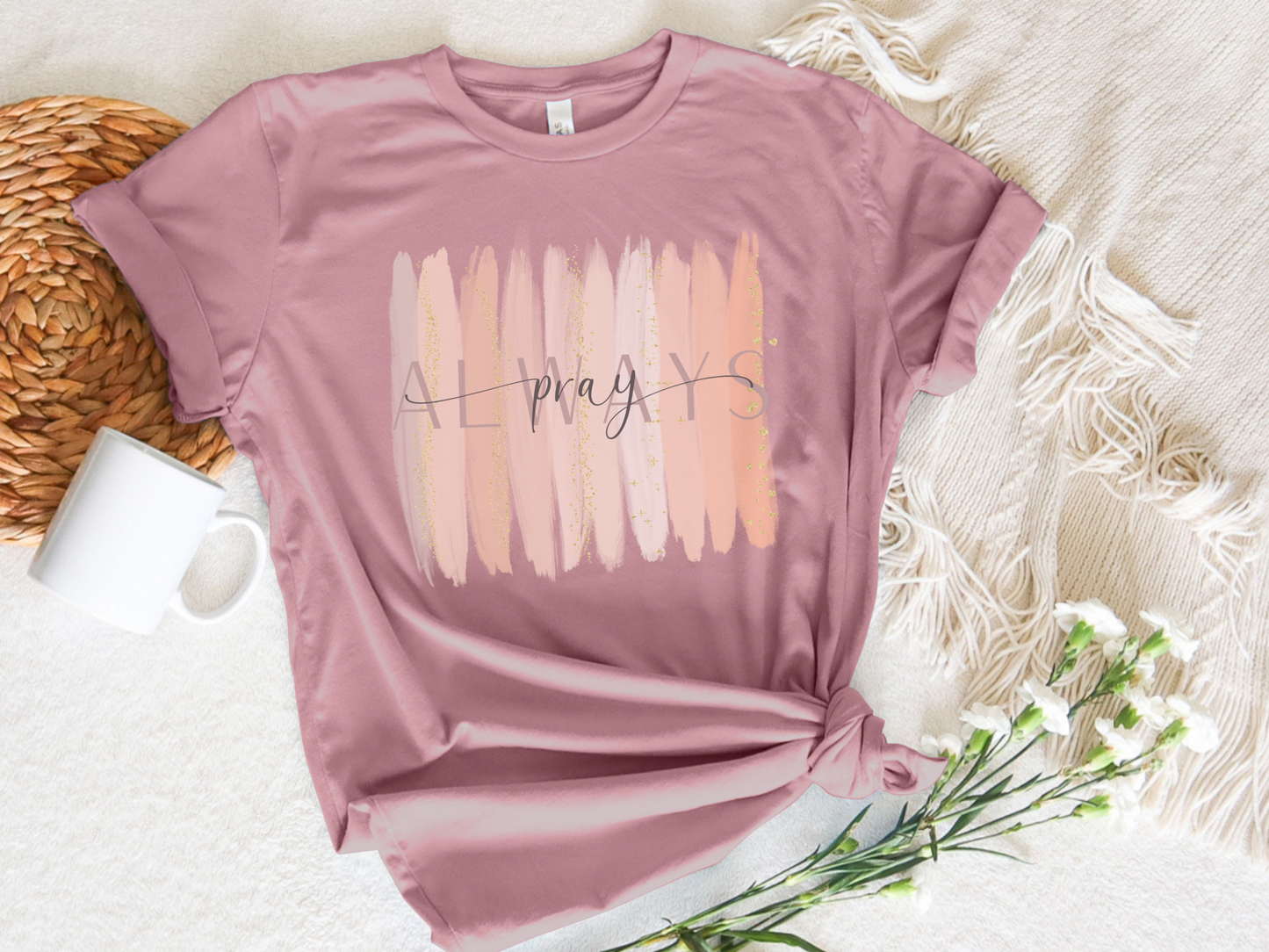 Christian Shirt | "Pray Always" Women's Faith T-shirt-orchid