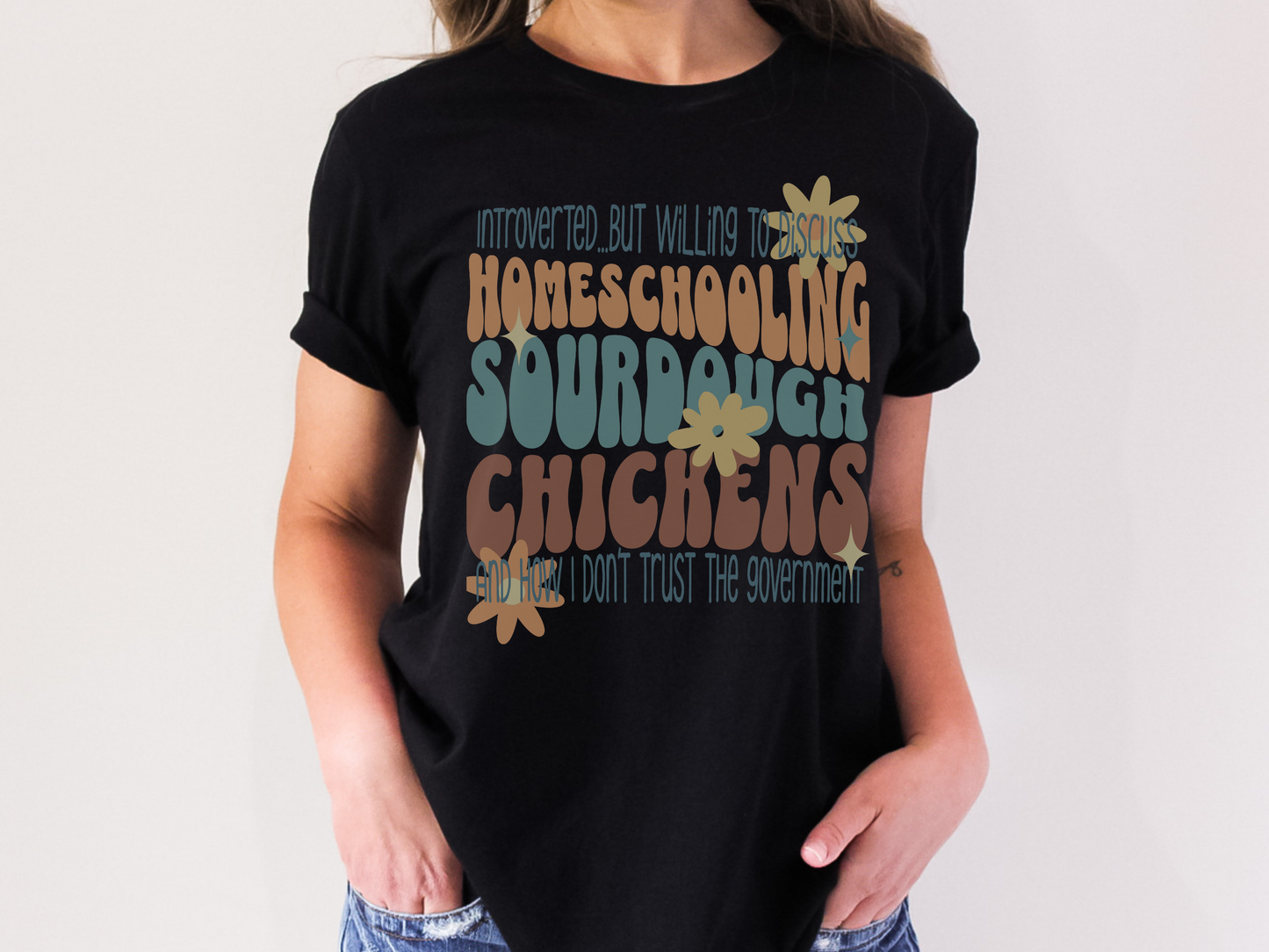 Homeschool Shirt | "Introverted...But Willing To Discuss Homeschooling" Tee-Black